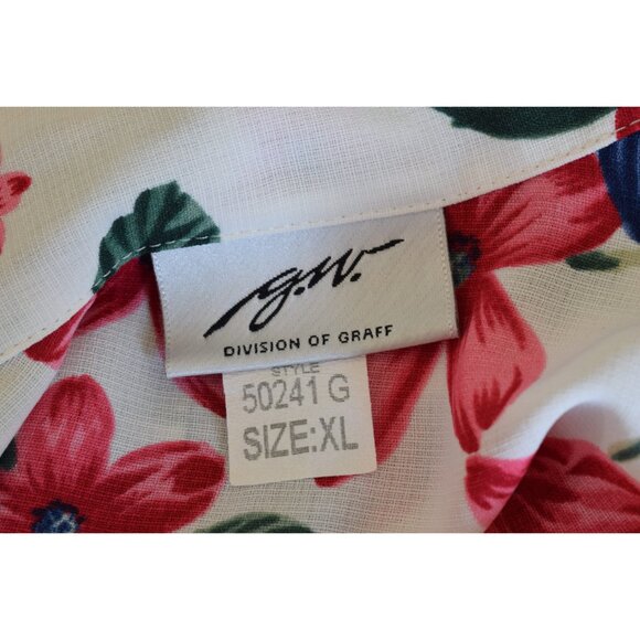 Vintage Floral‎ 1990s Polyester Button Down Blouse size XL - Picture 8 of 10